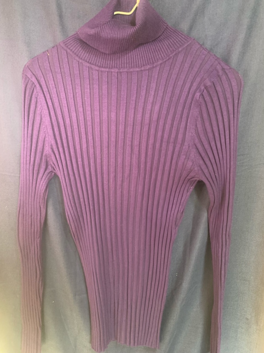 Dots Purple Rib-Knit Turtleneck - Picture 3 of 3